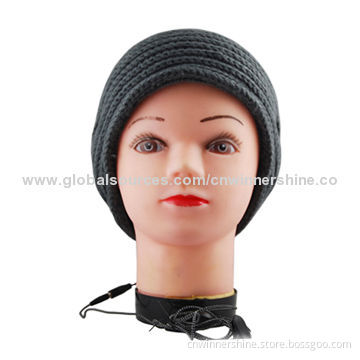 Wired audio beanie with acrylic material high-fidelity sound for smartphones tablets and MP3 players